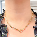 Load image into Gallery viewer, 14K Solid Gold Hollow Long and Short Fancy Necklace