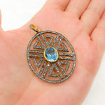 Load image into Gallery viewer, DP680. Diamond Sterling Silver Oval Fancy Pendant