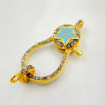 Load image into Gallery viewer, Sterling Silver Pear Shape Star Enamel Trigger Clasp