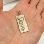 Load image into Gallery viewer, DP541. Diamond & Sterling Silver Rectangle Love Pendant