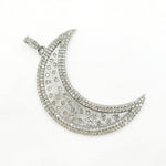 Load image into Gallery viewer, Diamond Sterling Silver Moon Pendant