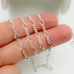 Load image into Gallery viewer, 925 Sterling Silver 1 Link Long and 3 Curb Links Chain in Between. V238SS
