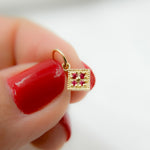 Load image into Gallery viewer, GDP512. 14k Solid Gold Diamond Square Charm