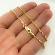 14k Solid Yellow Gold Popcorn Chain