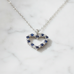 Load image into Gallery viewer, PHD38921. 14K Solid Gold Diamond and Gemstone Heart Shape Necklace