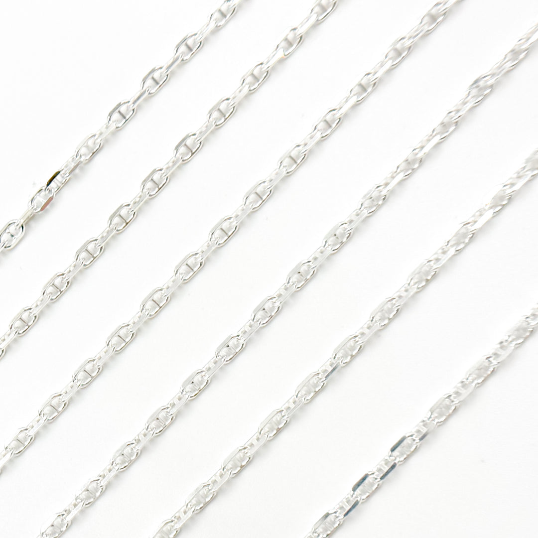 Silver Diamond Cut Marina Chain