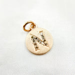 Load image into Gallery viewer, DC076. Diamond Sterling Silver Letter "N" Round Charm
