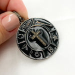 Load image into Gallery viewer, Diamond Sterling Silver Round Cross Enamel Pendant