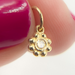 Load image into Gallery viewer, Solid Gold Diamond Flower Charm