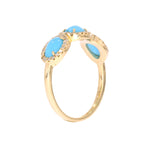 Load image into Gallery viewer, CR97069TQ6X4. 14k Solid Gold Diamond and Turquoise Ring