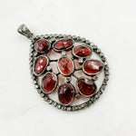 Load image into Gallery viewer, DSP019. Diamond Sterling Silver Drop Pendant With Gemstone