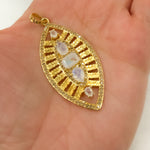 Load image into Gallery viewer, DP208. Diamond Sterling Silver Leaf Shape Pendant with Gemstone