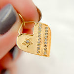 Load image into Gallery viewer, 14K Solid Gold with Diamonds Heart Shape Charm. GDP122