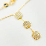Load image into Gallery viewer, NT400245. 14k Solid Gold Diamond Triple Square Necklace