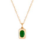 Load image into Gallery viewer, 14K Gold Emerald Rectangle Necklace