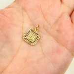 Load image into Gallery viewer, 14K Solid Gold Diamond Square Charm. GDP207