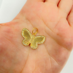 Load image into Gallery viewer, 14K Solid Gold Charm. Butterfly Pendant with Diamonds. GDP191