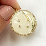 Load image into Gallery viewer, Silver Enamel Moon & Star Pendant