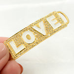 Load image into Gallery viewer, Sterling Silver Rectangle LOVE Enamel Connector
