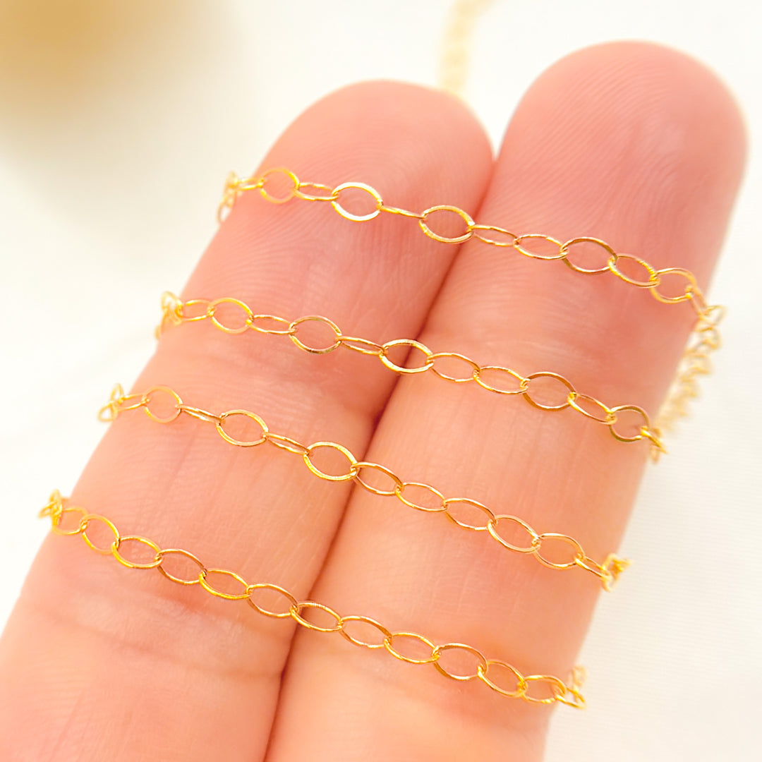 14K Gold Filled Flat Link Chains