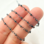 Load image into Gallery viewer, Pyrite Black Rhodium Sterling Silver Wire Chain