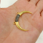 Load image into Gallery viewer, DC121. Diamond Sterling Silver Horn Pendant
