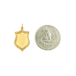 Load image into Gallery viewer, 14K Gold Charm. Shield Pendant with Diamonds. GDP178