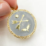 Load image into Gallery viewer, Shop Diamond Sterling Silver Round Enamel Pendant