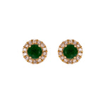 Load image into Gallery viewer, EFC54135. 14K Solid Yellow Gold Diamond and Gemstone Stud Earring