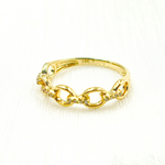 Load image into Gallery viewer, 14K Solid Gold Diamond Chain Ring.