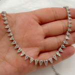 Load image into Gallery viewer, NFR70716. 14K Solid White Gold Diamond Drop Necklace