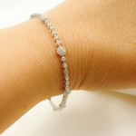 Load image into Gallery viewer, TJ0015. 14k Solid Gold Diamond Bracelet