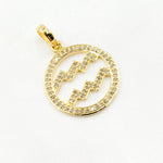 Load image into Gallery viewer, DC373. Diamond Sterling Silver Round Aquarius Zodiac Pendant