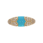 Load image into Gallery viewer, DRN05816TQ. 14k Solid Gold Turquoise and Diamond Fancy Ring