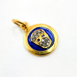 Load image into Gallery viewer, Diamond Sterling Silver Round Skull Enamel Charm
