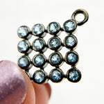 Load image into Gallery viewer, Buy Now Silver Square Connector with Gemstone