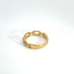 Load image into Gallery viewer, 14k Solid Gold Diamond Chain Ring.