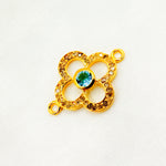 Load image into Gallery viewer, DC911. Diamond & Sterling Silver Flower Connector with Gemstone