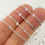 Load image into Gallery viewer, Sterling Silver Curb and Diamond Cut Marina Link Chain