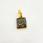 Load image into Gallery viewer, DC890. Diamond Sterling Silver Square Charm