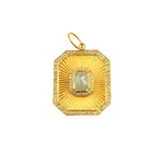 Load image into Gallery viewer, CGDP47.14K Solid Gold Charm Rectangular Pendant with Diamonds