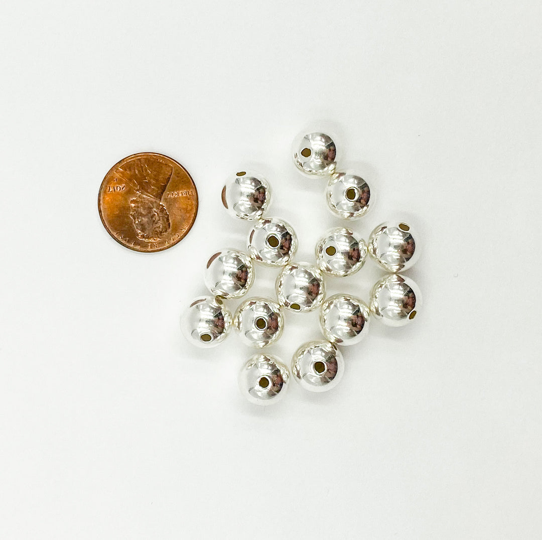 925 Sterling Silver Seamless Beads 10mm.