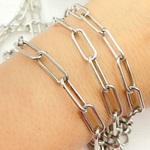Load image into Gallery viewer, Oxidized Sterling Silver Smooth Paperclip Link Chains
