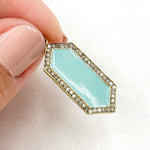 Load image into Gallery viewer, DP815A. Diamond Sterling Silver Hexagon Enamel Pendant