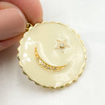 Load image into Gallery viewer, Buy Now Silver Round Moon and Star Enamel Pendant