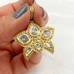 Load image into Gallery viewer, DP342. Diamond Sterling Silver Lotus Pendant with Polki Diamonds