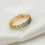 Load image into Gallery viewer, 14k Solid Gold Multi Sapphire Ring.