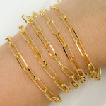 Load image into Gallery viewer, Gold Plated 925 Sterling Flat Paperclip Link Chain.