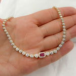 Load image into Gallery viewer, NK401314. 14K Solid Gold Diamond and Gemstone Necklace