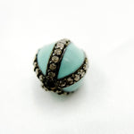 Load image into Gallery viewer, Silver Round Enamel Bead